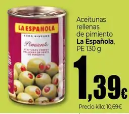 Unide Supermercados LA ESPANOLA Aceitunas rellenas de pimiento oferta
