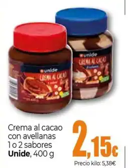 Unide Supermercados UNIDE Crema al cacao con avellanas oferta