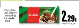 Unide Supermercados LA ISLEÑA Chocolate con leche y almendras oferta