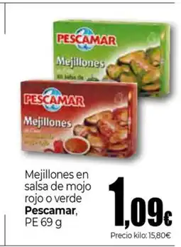 Unide Supermercados PESCAMAR Mejillones en salsa de mojo rojo o verde oferta