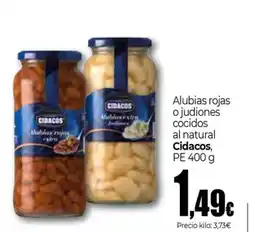 Unide Supermercados CIDACOS Alubias rojas o judiones cocidos al natural Cidacos oferta