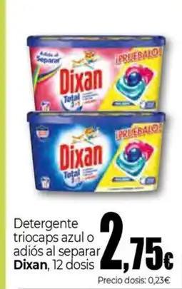 Unide Supermercados DIXAN Detergente triocaps azul o adiós al separar oferta