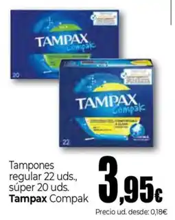 Unide Supermercados TAMPAX Tampones regular 22 uds., súper 20 uds oferta