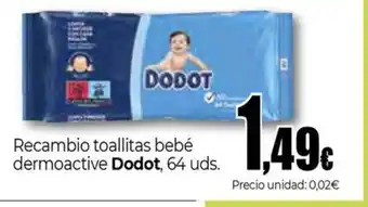 Unide Supermercados DODOT Recambio toallitas bebé dermoactive oferta