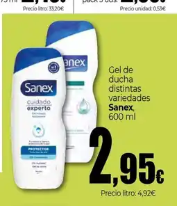 Unide Supermercados SANEX Gel de ducha distintas variedades oferta