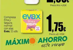 Unide Supermercados EVAX Compresa Fina y Segura normal oferta