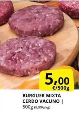 Supermercados MAS Burguer mixta cerdo vacuno oferta