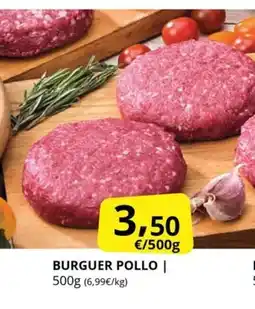 Supermercados MAS Burguer pollo oferta
