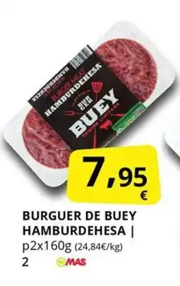 Supermercados MAS HAMBURDEHESA Burguer de buey oferta