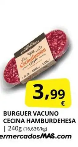 Supermercados MAS HAMBURDEHESA Burguer vacuno cecina oferta