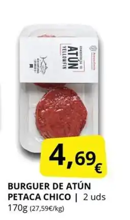 Supermercados MAS Burguer de atún oferta