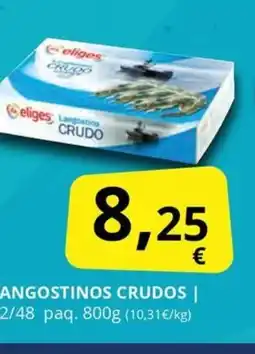 Supermercados MAS Langostino crudos oferta