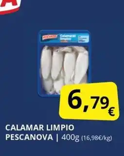 Supermercados MAS PESCANOVA Calamar limpio oferta