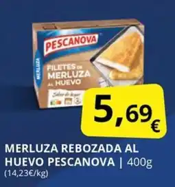 Supermercados MAS PESCANOVA Merluza rebozada al huevo oferta
