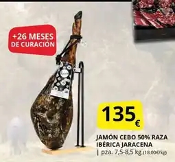 Supermercados MAS Jamón cebo 50% raza ibérica jaracena oferta