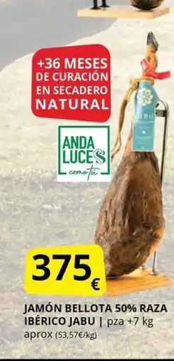 Supermercados MAS Jamón bellota 50% raza ibérico jabu oferta