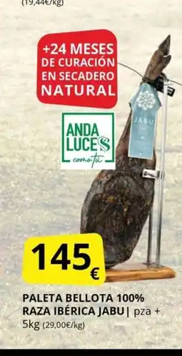 Supermercados MAS Paleta bellota 100% raza ibérica jabu oferta