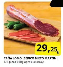 Supermercados MAS Caña lomo ibérico nieto martín oferta