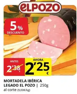 Supermercados MAS EL POZO Mortadela ibérica legado oferta