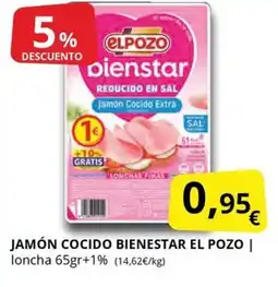 Supermercados MAS EL POZO Jamón cocido bienestar oferta
