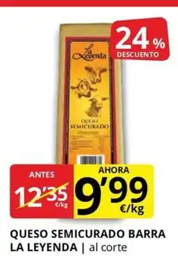 Supermercados MAS LA LEYENDA Queso semicurado barra oferta