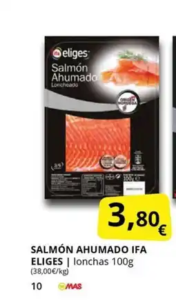 Supermercados MAS IFA ELIGES Salmón ahumado oferta