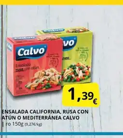 Supermercados MAS CALVO Ensalada california, rusa con atún o mediterránea oferta