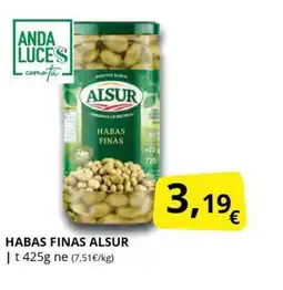 Supermercados MAS ALSUR Habas finas oferta