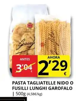 Supermercados MAS GAROFALO Pasta tagliatelle nido o fusilli lunghi oferta