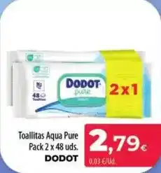Spar La Palma Dodot - toallitas aqua pure oferta