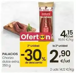 Eroski Palacios - chorizo dulce extra oferta