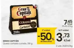 Eroski Gran capitán - queso cortado curado oferta