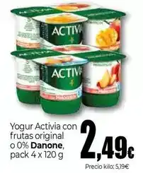Unide Supermercados Danone - yogur activia con frutas original o 0% oferta
