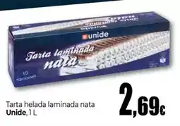 Unide Supermercados Unide - tarta helada laminada nata oferta