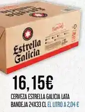 Claudio Estrella galicia - cerveza lata bandeja 24x33 cl el litro oferta