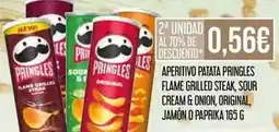 Claudio Pringles - aperitivo patata flame grilled steak, sour cream & onion, original, jamon o paprika oferta