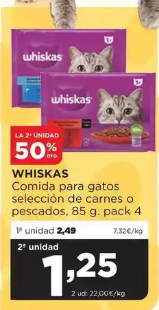 Alimerka Whiskas - comida para gatos seleccion de carnes o pescados oferta