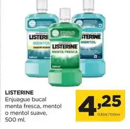 Alimerka Listerine - enjuague bucal menta fresca oferta