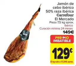 Carrefour Carrefour el mercado - jamón de cebo ibérico 50% raza ibérica oferta