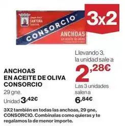 Hipercor Consorcio - anchoas en aceite de oliva oferta