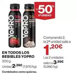 Hipercor Yopro - en todos los bebibles oferta