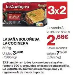 Hipercor La cocinera - lasana bolonesa oferta