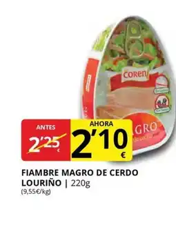 Supermercados MAS LOURIÑO Fiambre magro de cerdo oferta