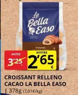 Supermercados MAS LA BELLA EASO Croissant relleno cacao oferta