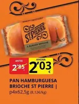 Supermercados MAS ST PIERRE Pan hamburguesa brioche oferta