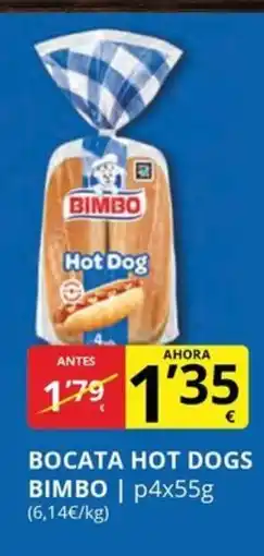 Supermercados MAS BIMBO Bocata hot dogs oferta