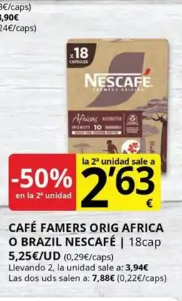 Supermercados MAS NESCAFÉ Café famers orig africa o brazil oferta