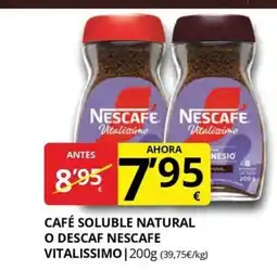 Supermercados MAS Café soluble natural o descaf nescafe vitalissimo oferta