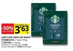 Supermercados MAS STARBUCKS Café caps nesp esp roast oferta