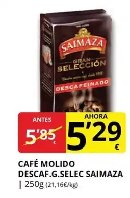 Supermercados MAS SAIMAZA Café molido descaf.g.selec oferta